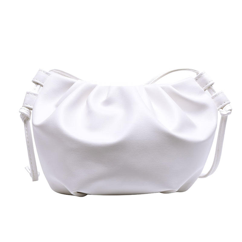 Women's Fashion Cloud Shape Evening Bag Niche Design Solid Color Leather Shoulder Messenger Bag