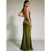 Sommer-Neckholder-Rückenfreies Satin-Abendkleid, Elegantes Sexy Langes Abschlussballkleid für Brautjungfernparty
