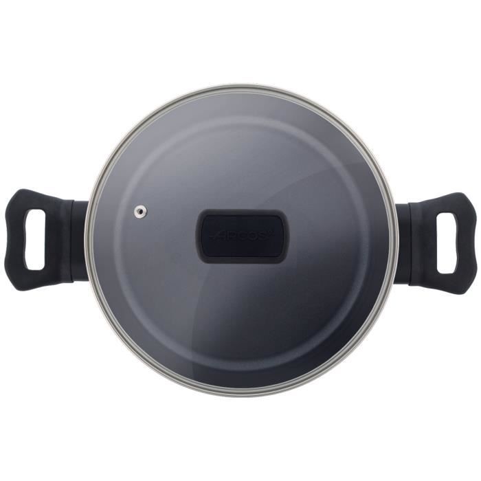 ARCOS Kaula - Faitout Anti-Adhésive en Aluminium Forge avec Couvercle en Verre (20 mm)