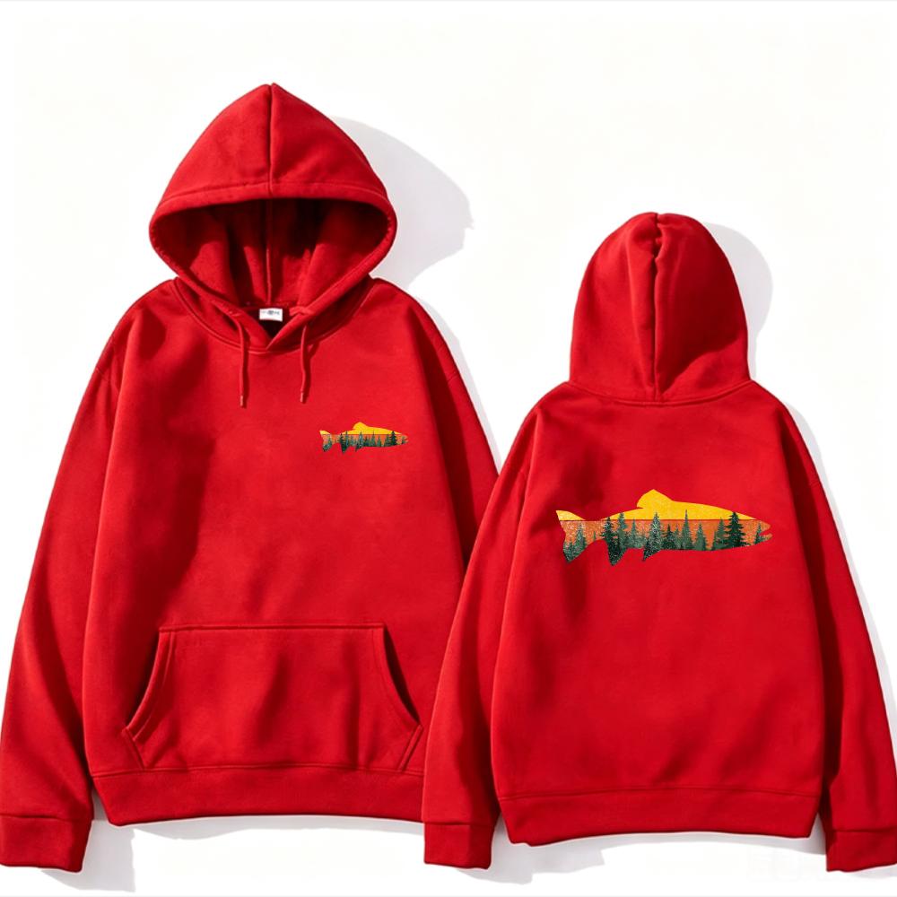 Trout Fly Fishing Outdoor Forest Nature Wildlife Fisherman Women Hoodie Autumn Winter Long Sleeve Y2k Harajuku Women Streetwear