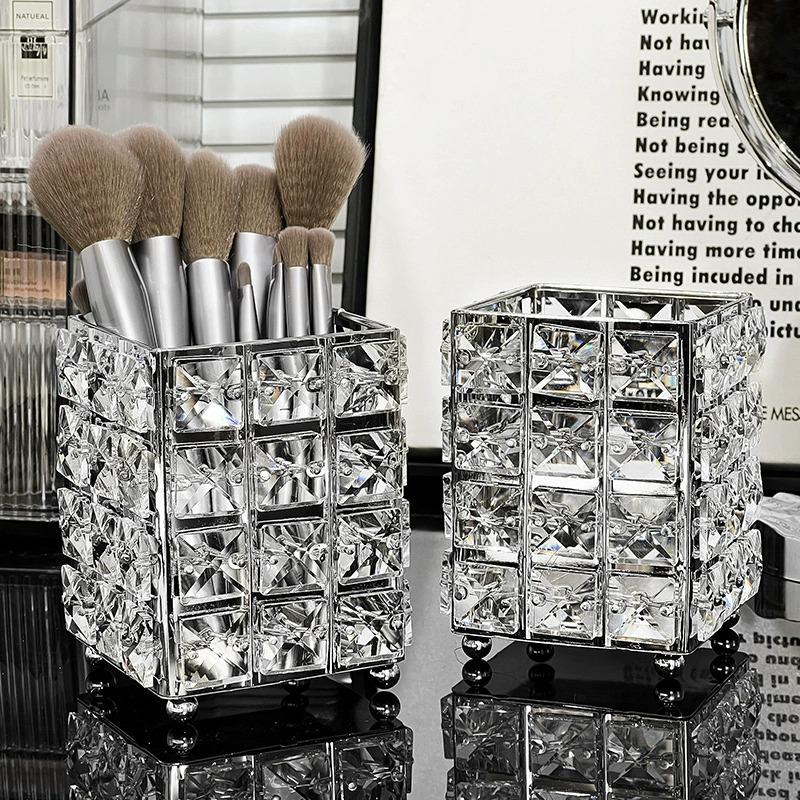 Luxury Makeup Brush & Pen Holder | High-Capacity Storage Tube for Dressing Table