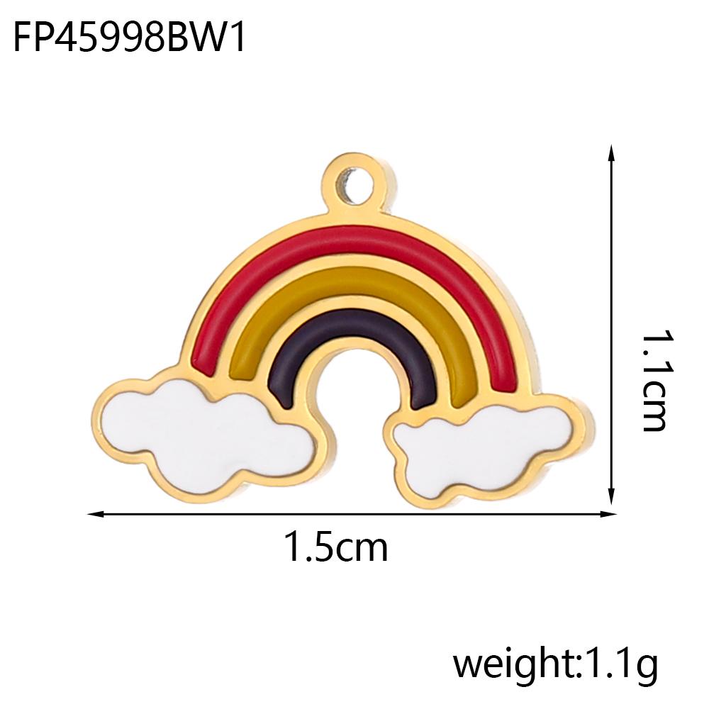 CARLIDANA Colorful Heart Shaped Gold Plated Stainless Steel Pendant Designs Rainbow Star Trendy Cloud Charms for DIY Jewelry