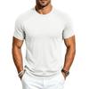 Men's Quick Dry Short Sleeve T-Shirt Athletic Round Neck Cotton Linen Breathable for Gym Running Training