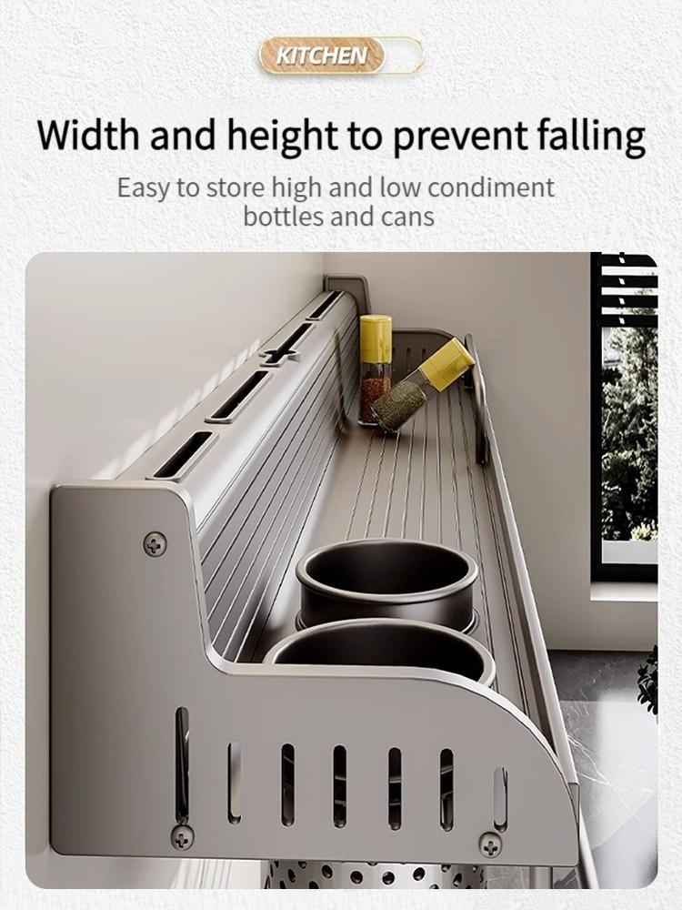 Wall Mounted Kitchen Storage Rack Multifunctional Waterproof Knife Holder Seasoning Simple Storage Rack Seasoning Storage Rack