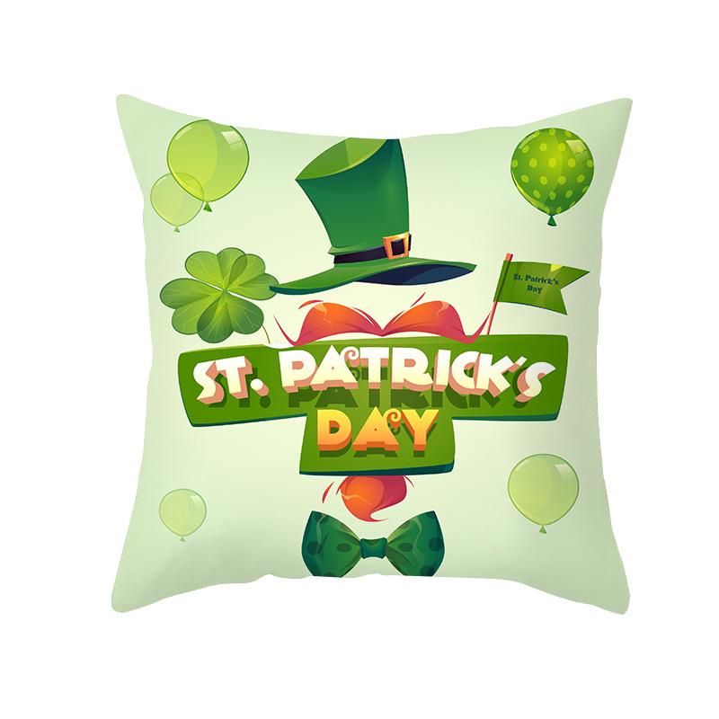St. Patrick's Pillowcase Home Sofa Peach Leather Velvet Printed Cushion Cover Ireland National Day Cushion Cover