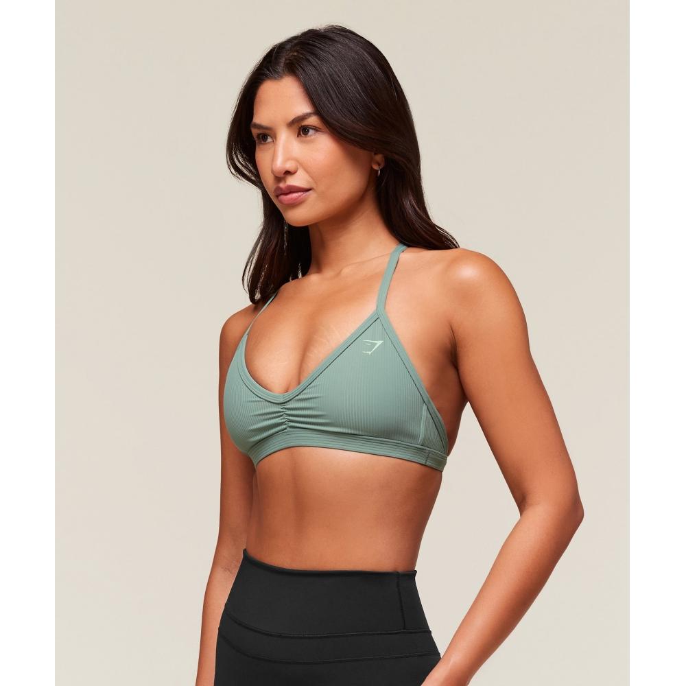 Gymshark Ribbed Minimal Sports Bra Celeste Blue B4b2v Udbp