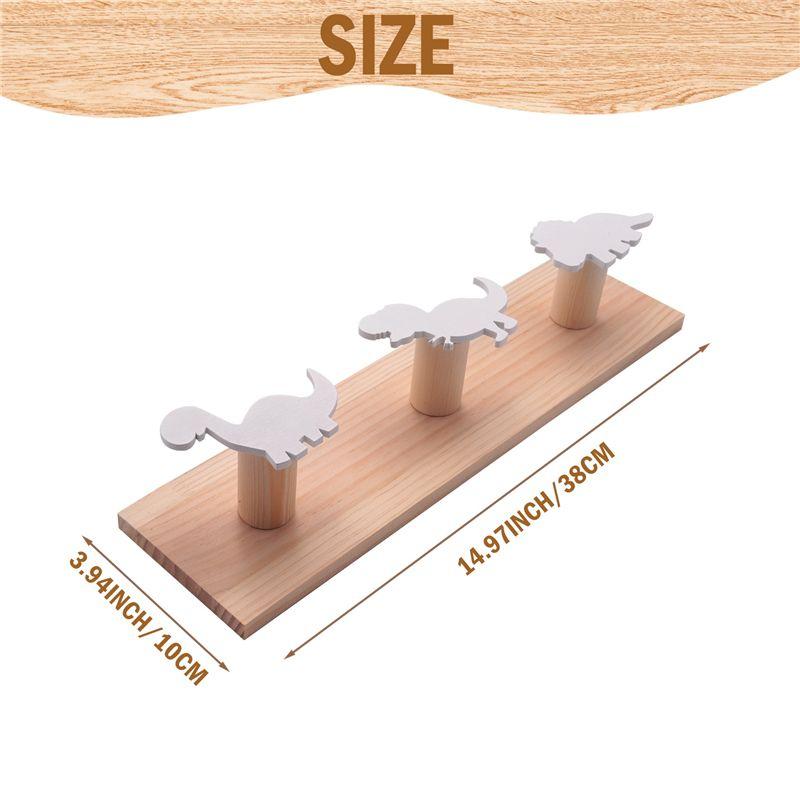 ABIY Kids Dinosaur Wall Mounted Coat Hooks Wooden Door Hanger For Boys Bedroom Nursery Playroom Decorations