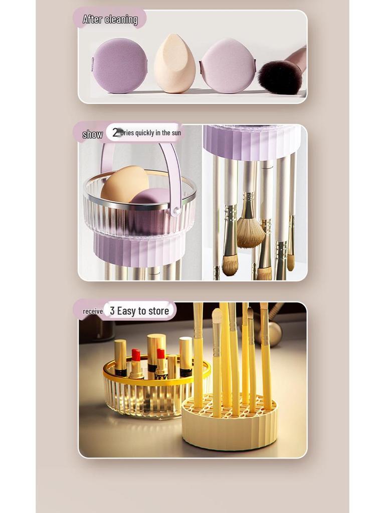 Silicone Makeup Brush & Blender Cleaning Kit with Drying Rack