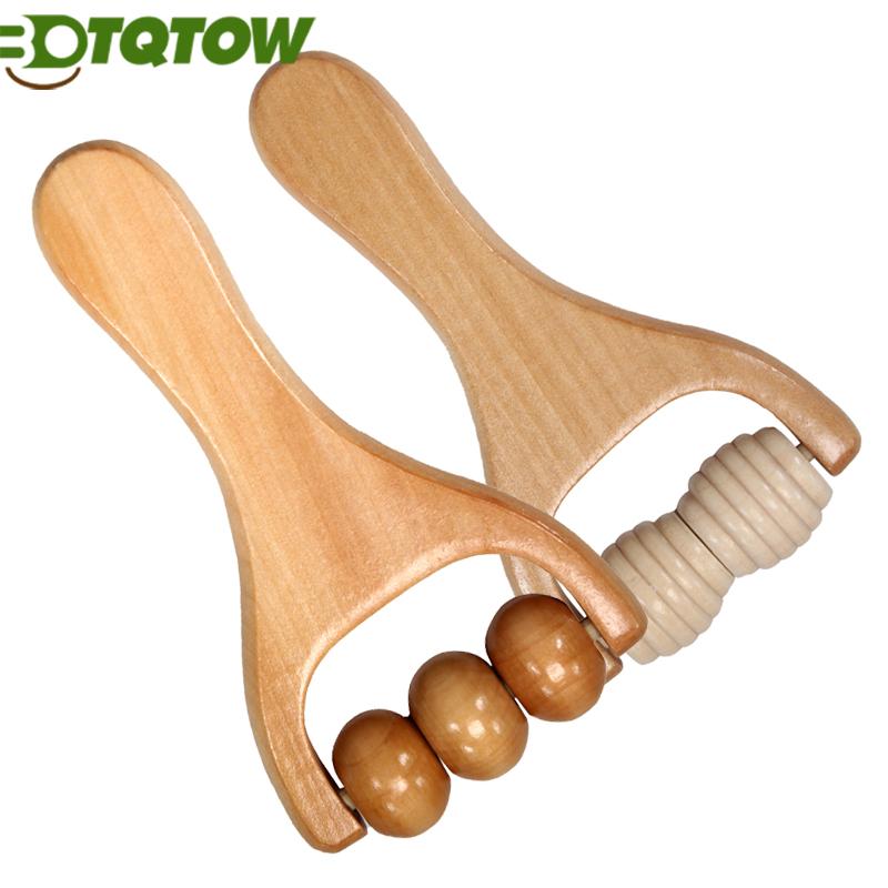 2Pcs Wooden Massage Rollers Wood Therapy Neck Roller Trigger Point Muscle Roller Massager for Pain Relief