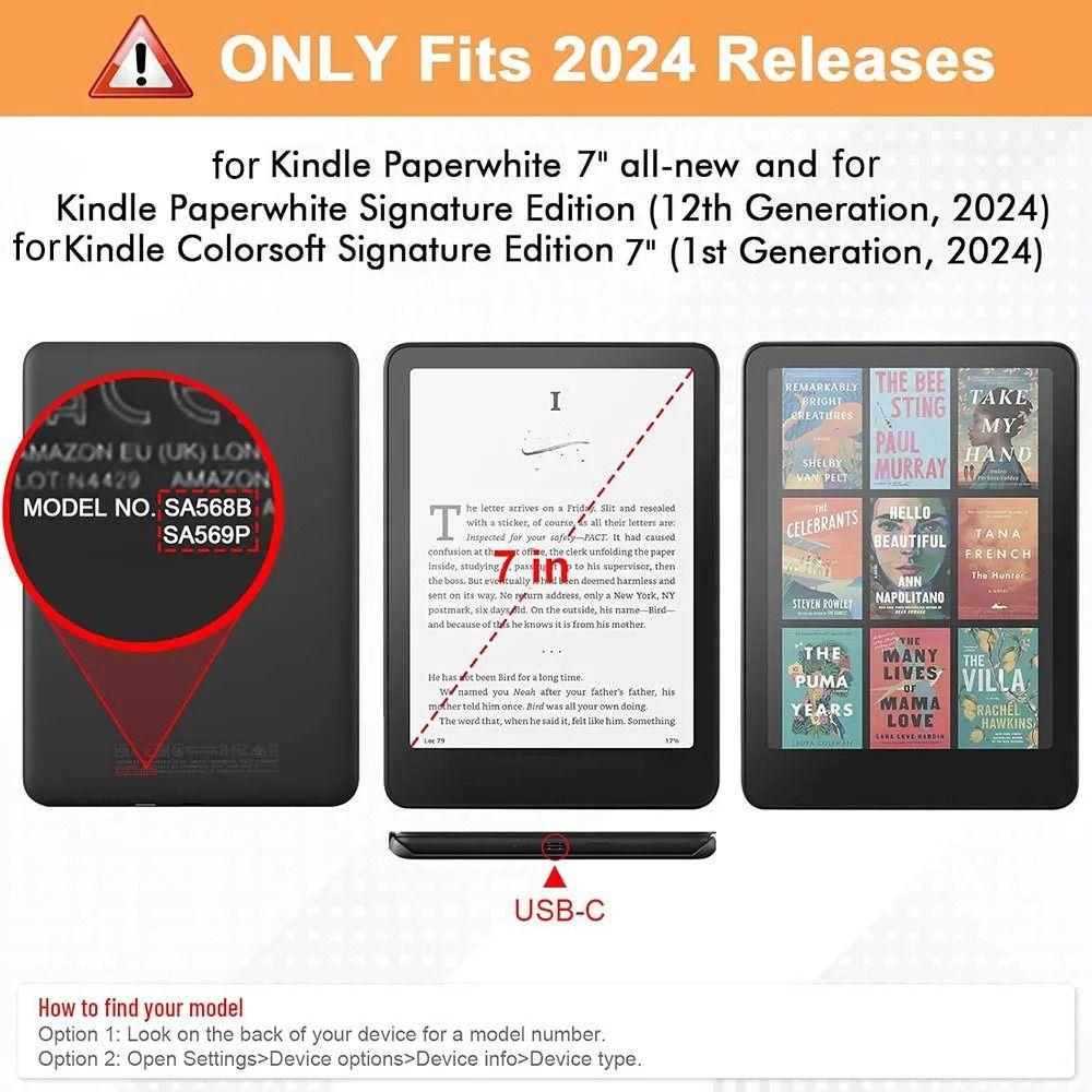 Hand Support Case Acrylic Back Shockproof Protective Shell Leather for Kindle Paperwhite 12th Gen/ Colorsoft 2025 7 inch