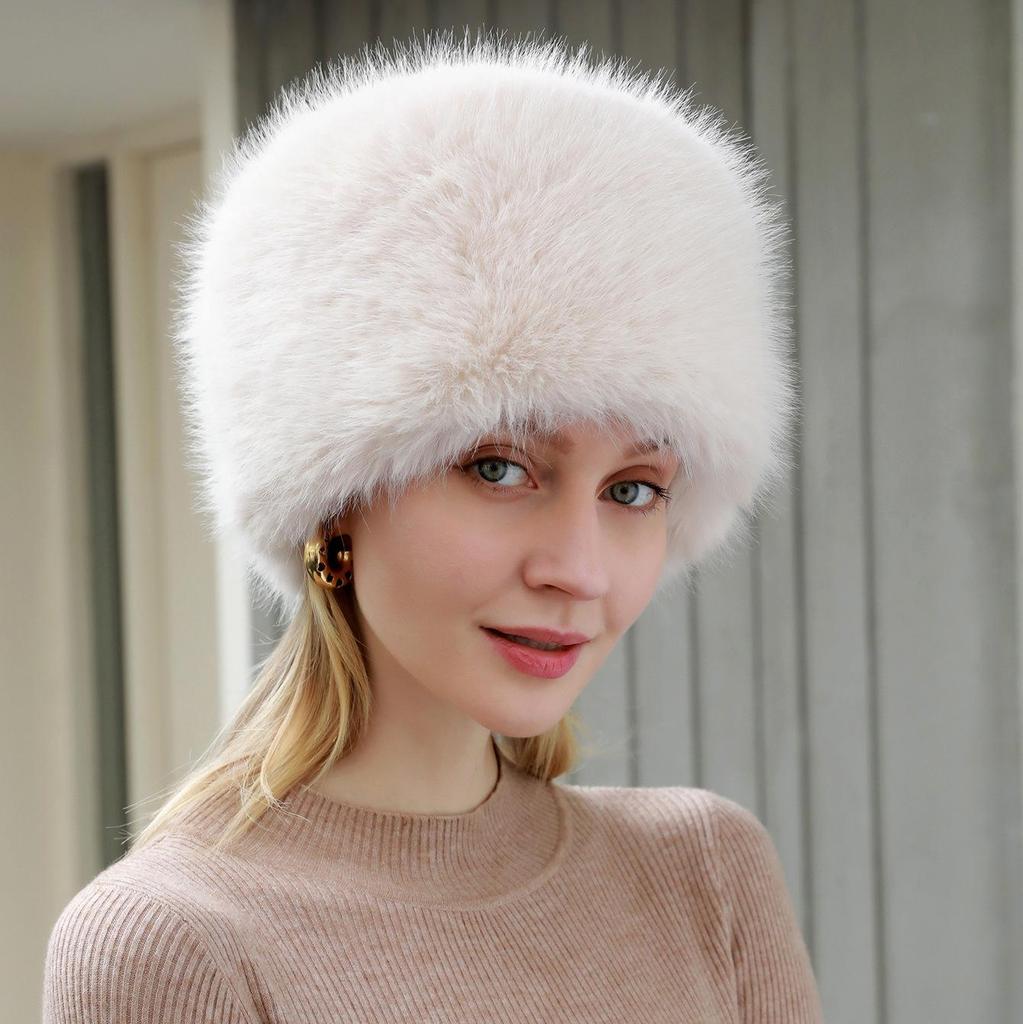 Autumn and winter furry basin hat versatile, warmth and cold protection, thick big head circumference for face enhancement, small plush bucket hat