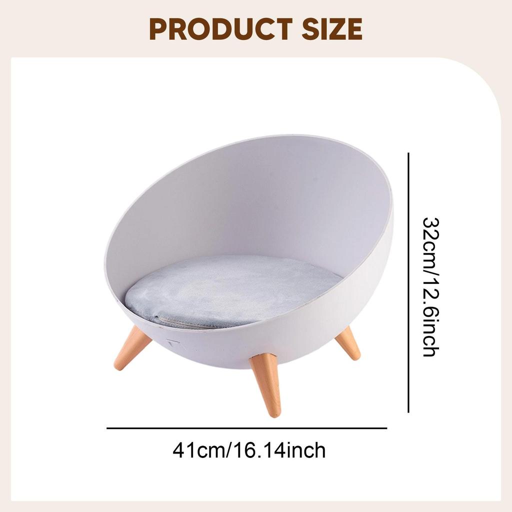 Elevated Cat Bed Stool for Indoor Cats Creative Cat Supplies Round Nordic Hemispherical Sofa Chair with Removable Cushion