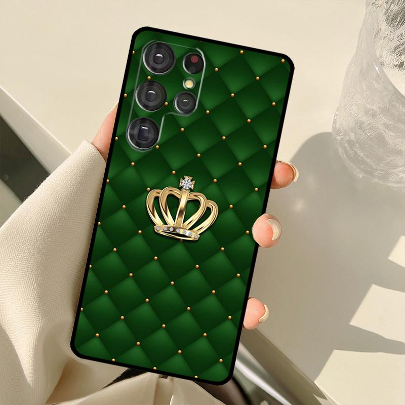 Quilted Texture Sofa Pattern Crown Case For Samsung Galaxy S22 Ultra S21 S20 S24 S25 Ultra S9 S10 Plus S23 FE S25 FE Back Cover