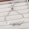 Charm Female White Zircon Stone Cute Bowknot Bracelet Cute Silver Color Adjustable Wedding Jewelry For Women