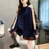 Women Fake Two-piece Sweater Loose Casual Patchwork Knitted Pullover Sweater Top Students Outwear Autumn Winter