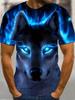 Summer 3D Wolf Pattern T-Shirts for Men Men's Short Sleeve Tee Round Neck Men's Tops Fashion Currents Oversized Men's T-Shirt