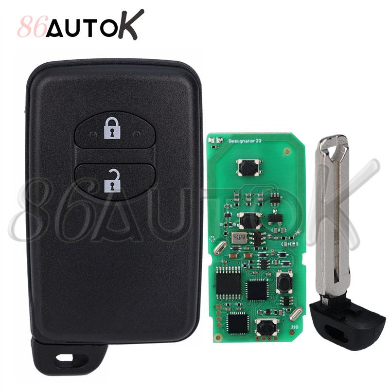 Autofernbedienungsschlüssel für Toyota Avensis Prius 2010-2015 Auto Smart Key Fob FSK 433MHZ ID4D Chip 61A449-0011 F433 B74EA B75EA 2Tasten