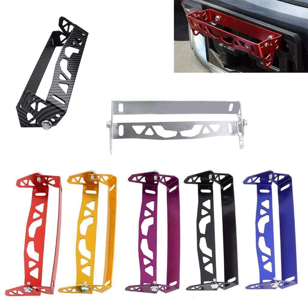 1pc Car License Plate Bracket Kit 5 Color Adjustable Tilt Aluminum Number Plate Holder Mobile License Frame General Car