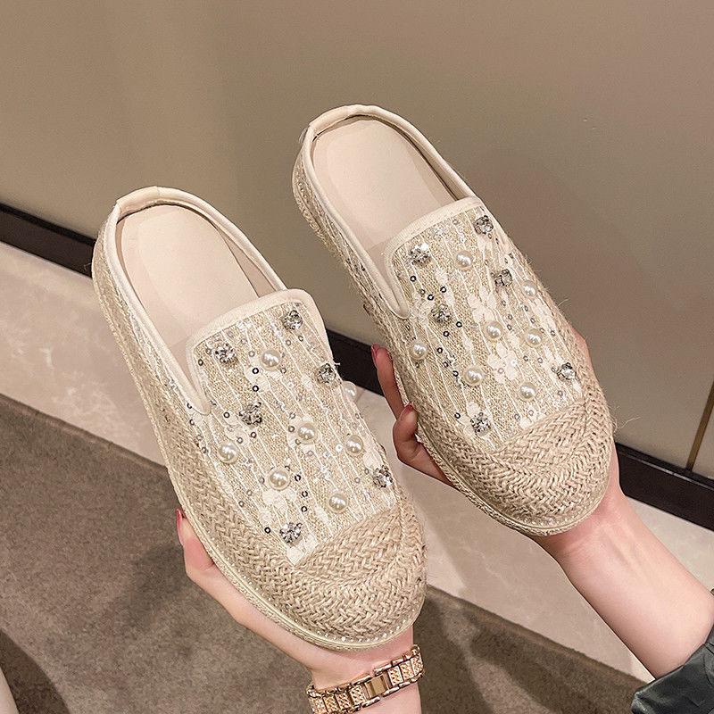 Fashion Woman Slippers Thick Shoes for Women Lace Rhenstone Mules Sandals Crystals Slides Platform Jewels Pvc Easy Wears 39 Top Designs