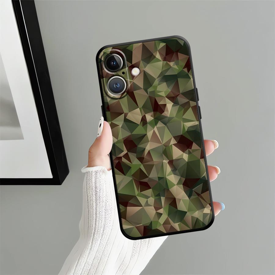 Camouflage Pattern Soft Back Phone Cover Case for iPhone 11 15 Plus 17 16 Pro Max 12 SE 13 Mini 14 17Air X XS XR 7 8