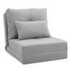 Floor Chair Folding Mattress Sleeping Mat, 2-in-1 Design, Removable Cushion, 60 x 80 x 56 cm, Gray