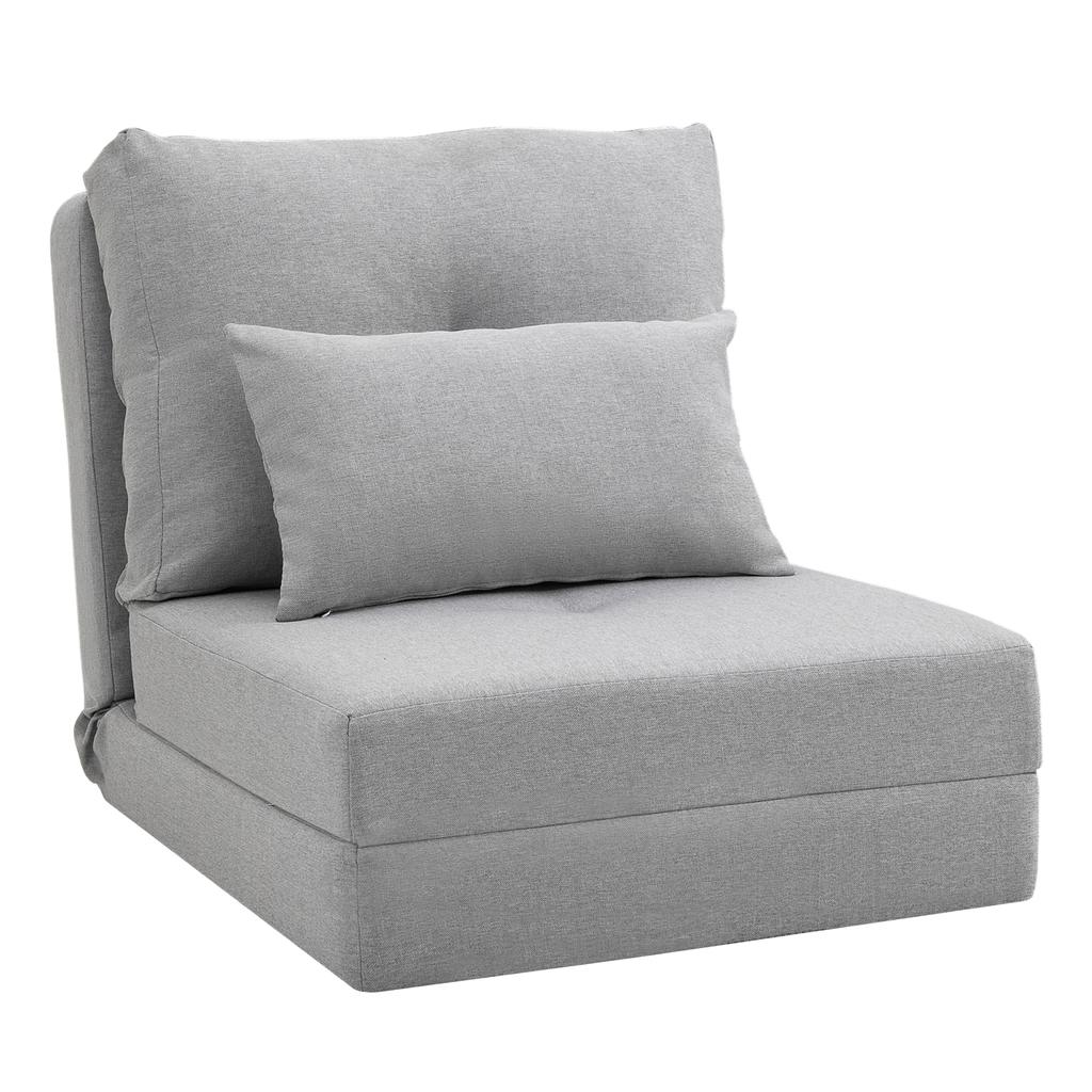 Floor Chair Folding Mattress Sleeping Mat, 2-in-1 Design, Removable Cushion, 60 x 80 x 56 cm, Gray