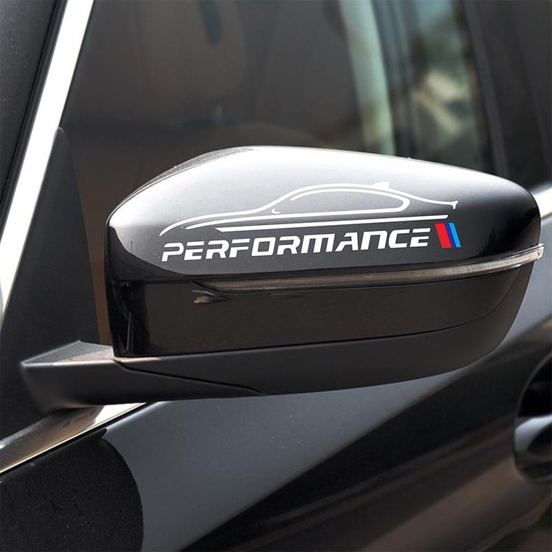 2 pezzi Specchietto Retrovisore Performance Decalcomania Adesivo Carrozzeria Auto Car Styling Per BMW E46 E39 E36 E90 E60 F30 E30 E34 F10 Accessori Esterni Auto