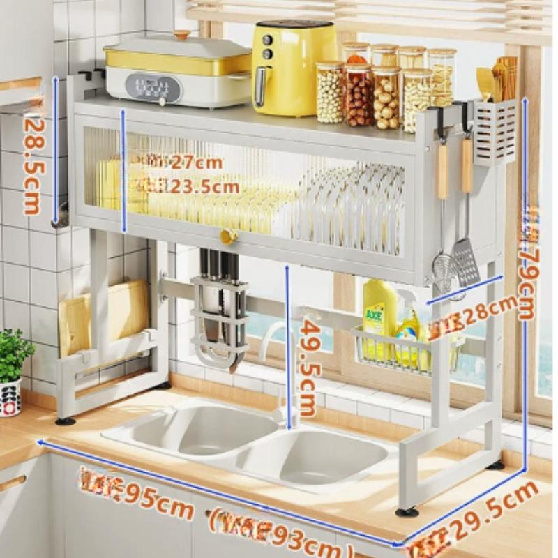 

Дверца шкафа Полка для мойки Кухонные полки для хранения Приправы Столовые приборы Слив Пылезащитная миска Органайзер для тарелок Кухонные принадлежности белый