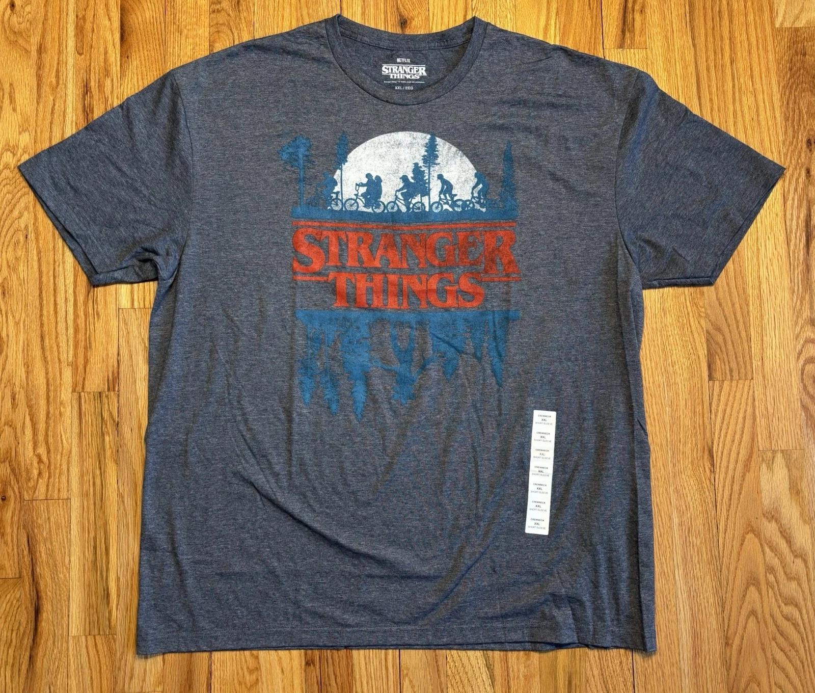 Stranger Things Голубой Градиент Тень Изнанка Взрослая Футболка Новая с Бирками 2XL