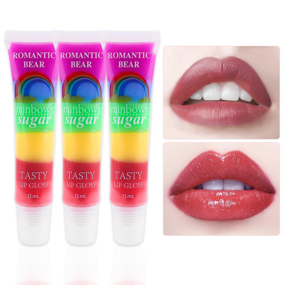 6 Colorful Lip Oil Moisturizing Lip Gloss Fade Lip Lines Rainbow Jelly Lipstick Brightening Lip Glaze Lip Stick