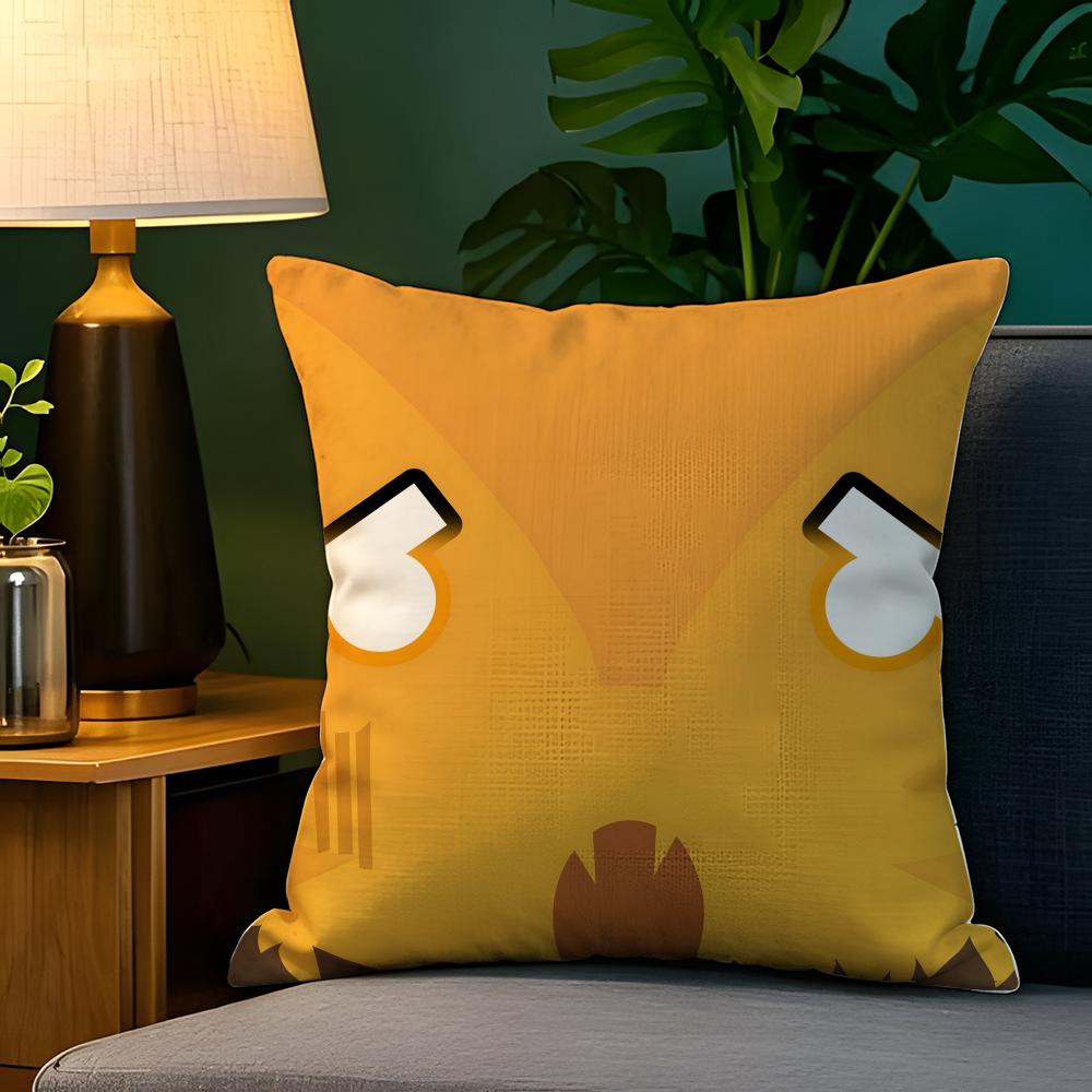 BFDI Batalla por la Isla del Sueño Funda de Almohada Funda de Almohada de Lino Natural Decoración a Doble Cara Funda de Almohada para Sofá Decoración del Hogar