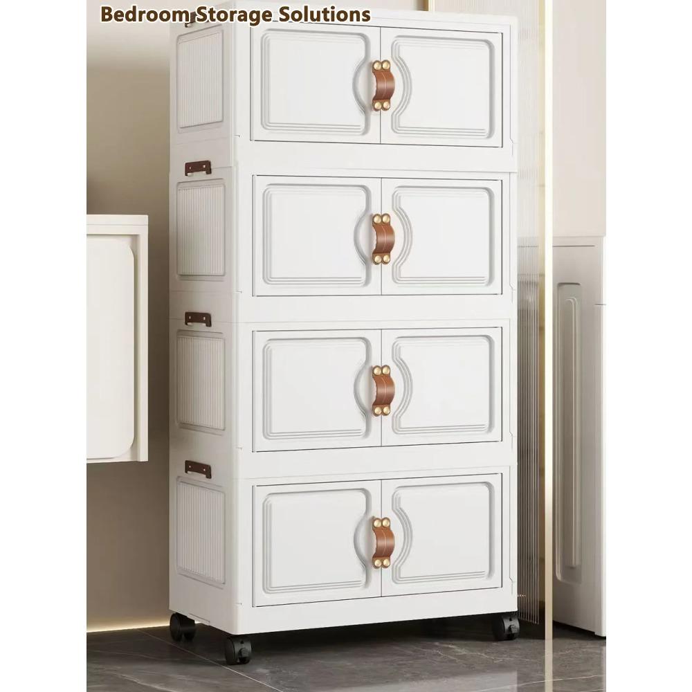 Faltbarer Aufbewahrungsschrank Wandmontage Klappbarer Spind Kompakter Organizer für Zuhause und Büro mit verstellbaren Regalen in Weiß/Grau