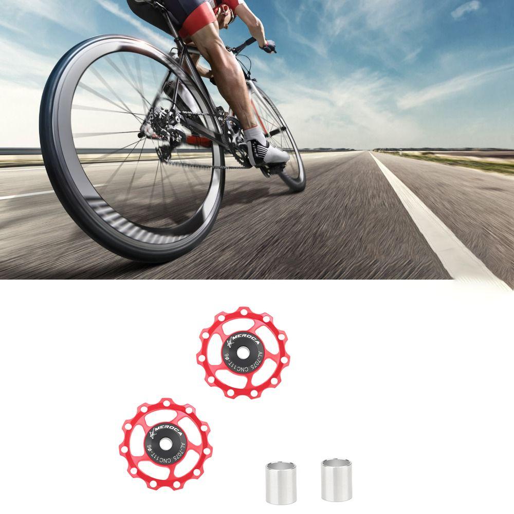 2PCS Aluminum Alloy Bike Rear Derailleur Wheel Mountain Bikes Derailleur Pulley  Cycling Parts
