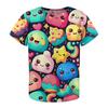 Children's Cartoon Style Cat Dog T-shirt Full Sublimation Cute Animal Pattern T Shirts Summer Short Sleeve Fashion Casual Top