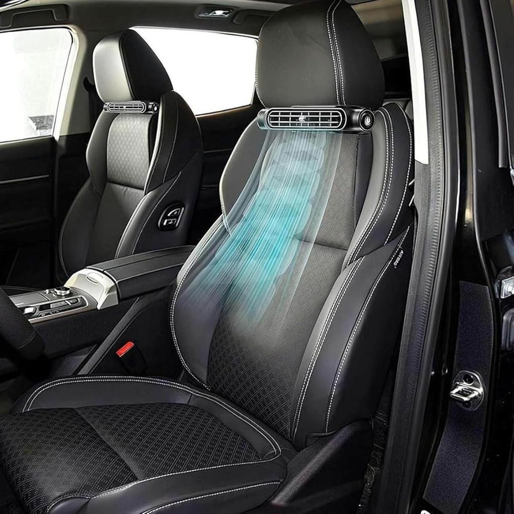 Car Headrest Cooling Air Fan USB Powered Creative Car Seat Fan Low Noise Back Seat Cooler Auto Accessories