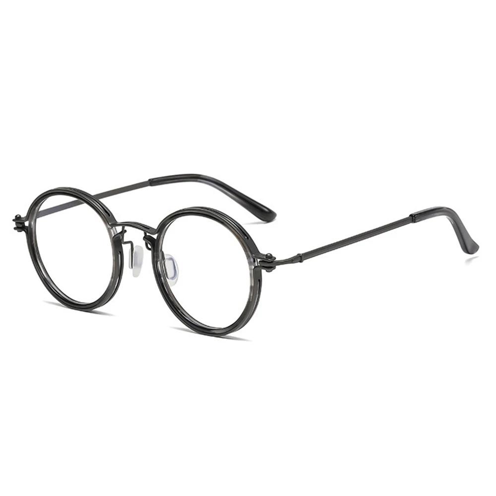 Vintage Anti Blue Light Glasses Men Premium Round Frame Clear Lens Blue Light Blocking Glasses Men Women Metal Glasses