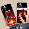 1pc Movie Rambo First Blood Transparent Phone Case For IPhone 16 15 14 13 12 11 Pro Max Plus Soft Cover
