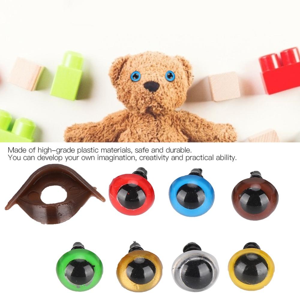 100pcs With Washer Plastic Safety Eyes Mix Color Puppet Toy Eyes Craft Eyes Animal Dolls