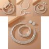 Double Layer Bridal Jewelry Set With Water Diamonds Pendant And Bracelet For Women