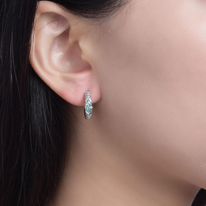 

Серьги «Глаз Гора» с сине-зеленым муассанитом, огранка «маркиза» 4x8 мм, золото 18 карат, серебро S925, серьги-пусеты унисекс 1 carat