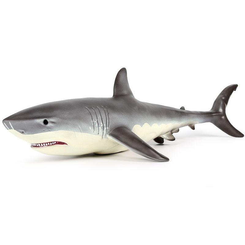 1pcs Simulation of Marine Animal Model Submarine Biological Super Soft Rubber Cotton-Filled Great White Shark Model