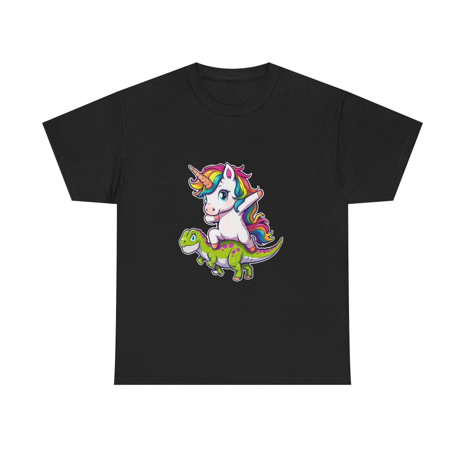 Whimsical Unicorn & Dinosaur Tee Shirt, Funny Graphic Tee, Cute Animal T-Shirt M