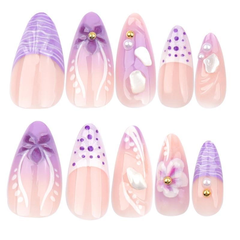 Aufdrücknagel, Falschnagel Klebt auf Nagel Falscher Nagel Acrylnagel Künstlicher Falschnagel für DIY Nagelkunstdesigns