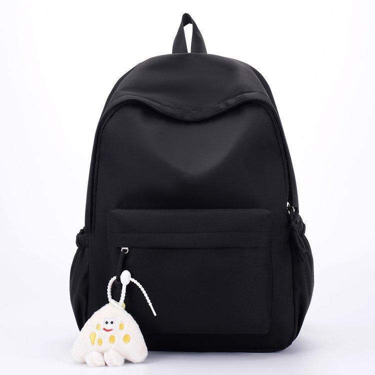 Schoolbag New Lightweight Schoolbag College Students Large Capacity Simple High Value Solid Color Lightweight High School Students Versatile Backpack