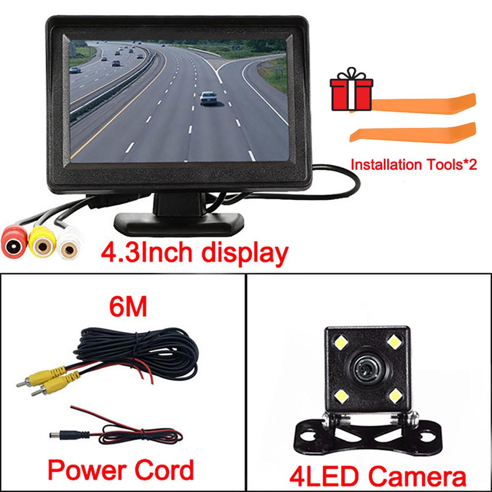 Rear View Camera for Vehicle 4.3Inch Monitor Screen Reversing Camera for Car Dvr Parking System Car Assecories Free Crowbar Tool
