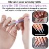 2PCS Acrylic Brushes for Nails, Size 2, 4 Professional Manicure Brush Set Purple-Pink Gradient Nail Tools Non-slip for Acrylic Powder, Nails