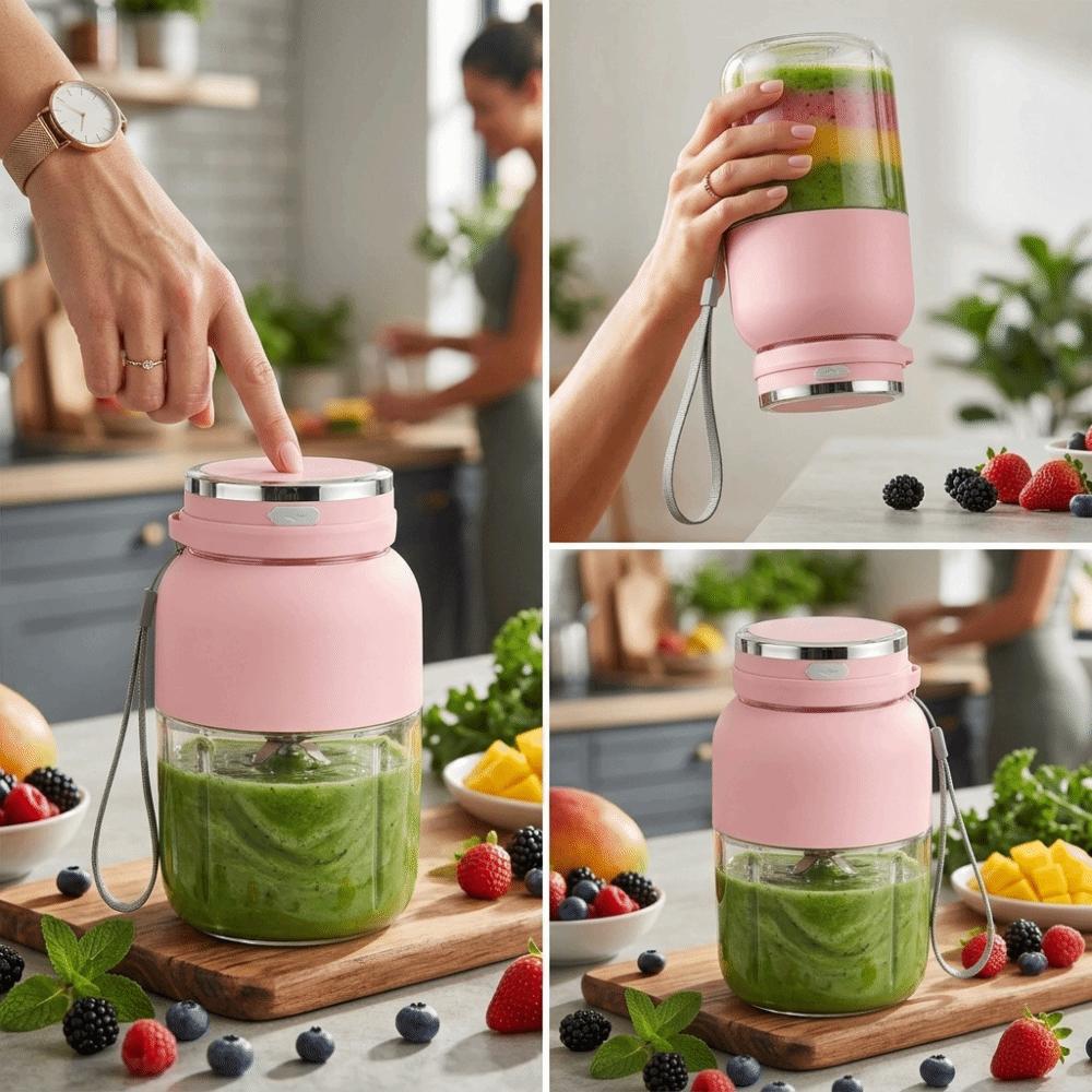 Sharp Stainless Steel Blades Portable Electric Juicer Cup USB Rechargeable Blender Travel