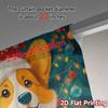 Set Of 2 Flat Printing Jit Curtains Without Rod Christmas Corgi Chic Polyester Decorations Curtain Semi Sheer Made