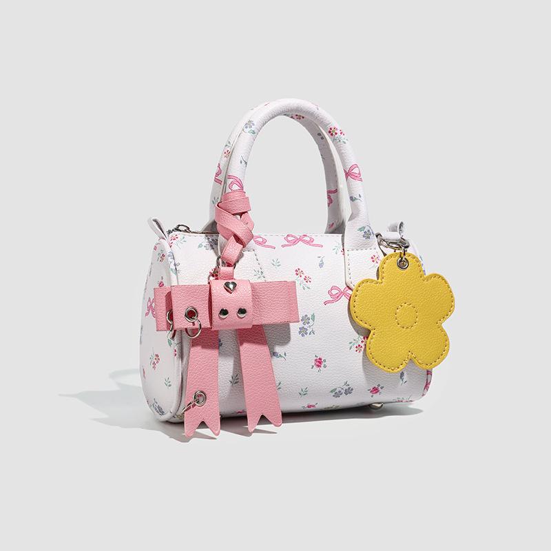 New Niche Design Small Floral Bow Pendant Commuting Multi-purpose Portable Shoulder Messenger Bag