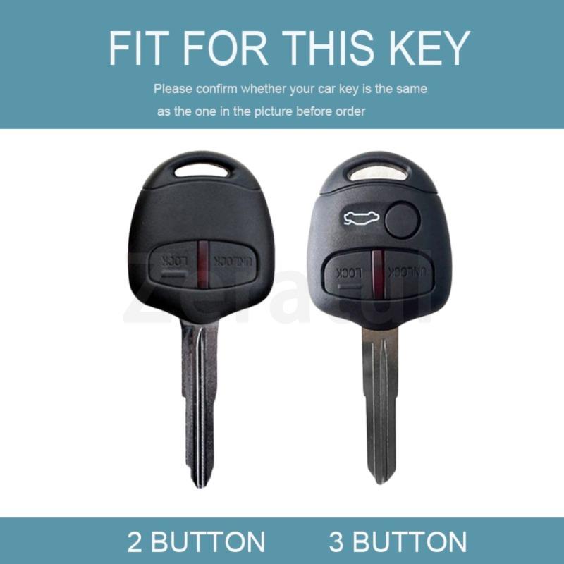 For Mitsubishi Pajero Asx Evolution Lancer Ex Grandis Outlander Triton 2/3 Buttons Tpu Shell Fob Holder Car Key Case Cover